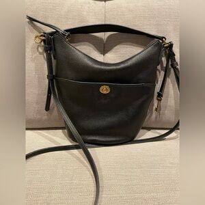 Fossil Talulla Small Hobo bag. Black pebbled leather. Crossbody/ shoulder bag